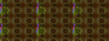 Asya tekstil tarzında. Raster illüstrasyonu. Çiçek desenli çizim. Raster illüstrasyonu. Kahverengi renkte çiçekler.