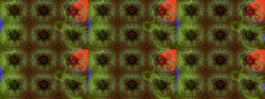 Raster. Düz Çiçek Elementleri Tasarımı. Renkli Bahar Teması çizim şablonu.