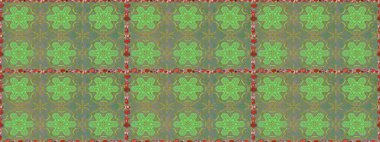 Yeşil ve nötr renklerde çiçekler. Raster illüstrasyonunda kusursuz çiçek deseni.