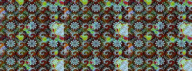 Renkli çiçekler. Raster illüstrasyonu. Küçük çiçekte sevimli çiçek deseni var..