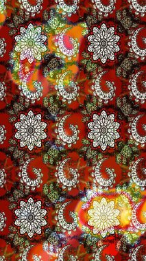 Eski usul. Tomurcukları papatya çiçekleri olan sevimli bir çiçek deseni. Kumaş, tekstil, duvar kağıdı baskısı için. Miles Fleur, süslü püslü bir süs. Eskiz geçmişi. Raster illüstrasyonu.