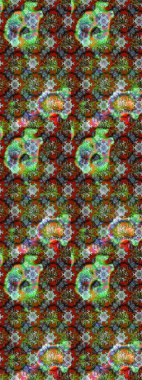 Raster illüstrasyonundaki çiçek desenli çizim. Yeşil ve kahverengi renkli çiçekler. Renkli Bahar Teması eskiz kalıbı. Düz Çiçek Elementleri Tasarımı.