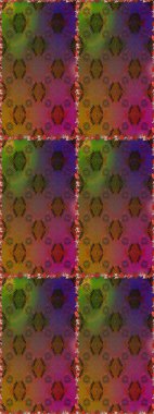 Kusursuz çiçek deseni. Düz Çiçek Elementleri Tasarımı. Renkli Bahar Temalı Kusursuz Arkaplan. Asya tekstil tarzında. Raster illüstrasyonu. Kahverengi ve mor renkte çiçekler.