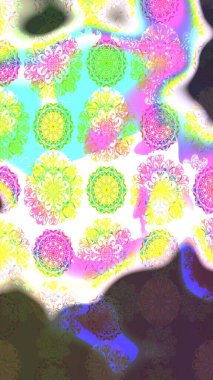 Raster illüstrasyonu. Anti-stres için soyut örnek sayfası. Yeşil renklerde.