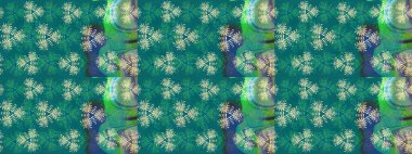 Renkli Bahar Teması eskiz kalıbı. Düz Çiçek Elementleri Tasarımı. Mavi renkli çiçekler. Çiçek desenli çizim. Raster illüstrasyonu. Asya tekstil tarzında.