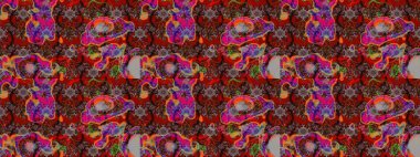 Raster suluboya çiçek deseni, narin çiçekler, kahverengi ve kırmızı çiçekler, tebrik kartı şablonu. Güzel kumaş deseni.