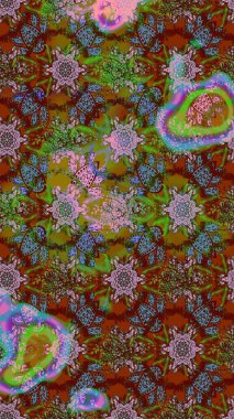 El çizimi desen. Raster deseni. Art Inspi tarzı çiçekler ve arka plan bırakıyor. Karalama çiçekleri çizim deseni.