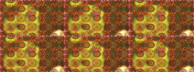 Çiçek süsü ile kusursuz desen. Kahverengi ve sarı renkli çiçekler. Raster illüstrasyonu.