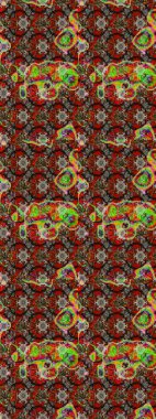 Kahverengi, kırmızı ve gri kıvırcık çiçekler kahverengi, kırmızı ve gri renklerde şekillenir. Raster illüstrasyonu. Klasik çiçek tasarım elementleri.