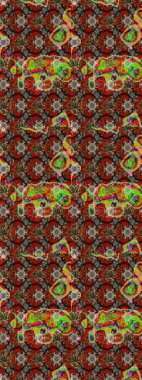 Kahverengi, kırmızı ve gri kıvırcık çiçekler kahverengi, kırmızı ve gri renklerde şekillenir. Raster illüstrasyonu. Klasik çiçek tasarım elementleri.