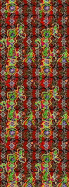 Kırmızı ve kahverengi renkte çiçekler. Raster illüstrasyonu. Çiçek süslemeli çizim deseni.