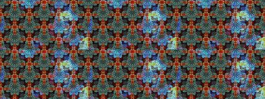 Modern gelişim, siyah raster arka plan duvar kâğıdı illüstrasyonu, klasik çizgi çizgisi, desenli desenli çiçekler, çiçekli süsler. Çiçekli el çizimi çizimi deseni.