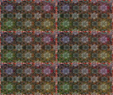 Raster - stok. Gri ve kahverengi çiçekli kusursuz desen, suluboya çiçek deseni, sevimli çiçek, duvar kağıdı, kart veya kumaş için fayanslı.