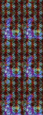 Renkli Bahar Teması eskiz kalıbı. Mavi ve kırmızı renkte çiçekler. Sevimli çiçek raster deseni. Düz Çiçek Elementleri Tasarımı.