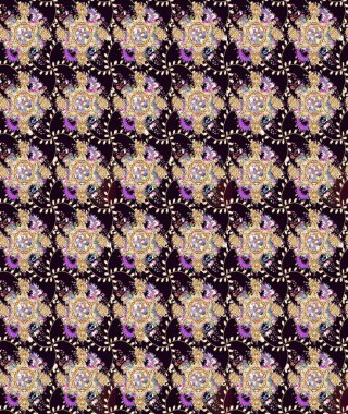 Raster illüstrasyonu. Taslak desenli, modaya uygun kumaş deseni. Renkli Bahar Teması eskiz kalıbı. Düz Çiçek Elementleri Tasarımı. Şirin çiçek elementleri..