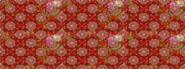 Şirin çiçek elementleri. Kırmızı ve kahverengi renkte çiçekler. Raster illüstrasyonu. Kusursuz..