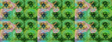 Raster suluboya çiçek deseni, narin çiçekler, yeşil çiçekler, tebrik kartı şablonu. Güzel kumaş deseni.