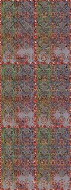 El çizimi. Suluboya çizimi. Çiçeklerle kusursuz desen. Gri ve kahverengi renkte çiçekler.