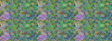 Yeşil ve mavi renkli güzel çiçeklerle kusursuz desenler suluboya desenli, duvar kağıdı, kart veya kumaş için fayanslı. Raster..