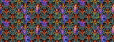 Renkli çiçekler. Çiçek desenli eskiz, darbeler, sıçramalar, yaz çiçekleri. Raster illüstrasyonu.