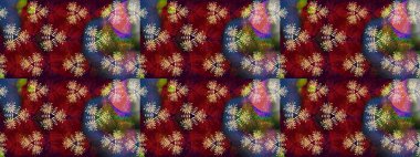 Çiçek deseni. Kırmızı renkte çiçek çizimi. Şatafatlı bahar bahçesi dokusu. Raster illüstrasyonu. Kırmızı renkte çiçekler.