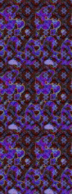 Mor ve kahverengi renkte çiçeklerle çizilmiş çiçek deseni. Suluboya tarzında mor ve kahverengi renkte çiçekler.