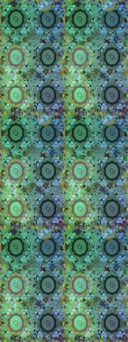 Yeşil renklerde, altın çiçekli altın desenli desen. Altın rengi, kusursuz çizim. Raster geometrik arka plan. Senin tasarımın için, duvar kağıdı..