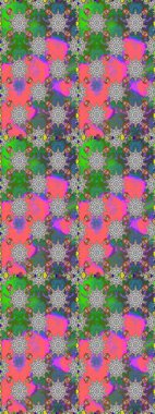 Raster illüstrasyonu. Çiçekli, pürüzsüz bir desen. Gri ve yeşil renklerde bahar çiçekleri. Raster çiçekleri klasik tarzda resmedilir..