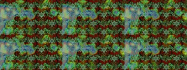 Çiçekli karalama şeklinde Raster çiçek deseni. Yumuşak, yeşil ve kahverengi renkte yaz çiçekleri. Raster illüstrasyonu.