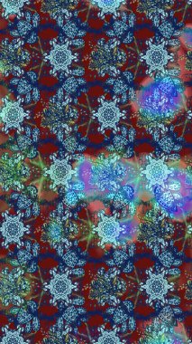 Botanik çizim kalıbı. Organik elementler. Raster deseni. Suluboya etkisi.