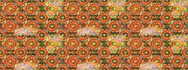 Kusursuz soyut bir arkaplan. Raster illüstrasyonu. Oriental raster klasik kahverengi ve altın desenli.