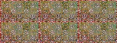 Raster illüstrasyonu. Çiçekli karalama şeklinde Raster çiçek deseni. Kibar, yaz çiçekleri bej ve kahverengi renkler.