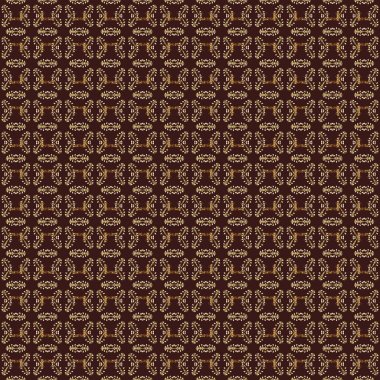 Raster illüstrasyonu. Tekrarlayan elementlerle soyut arkaplan oluşturun. Kusursuz damaske klasik altın desen. Kahverengi, bej ve nötr renklerdeki altın pürüzsüz desen altın elementlerle.
