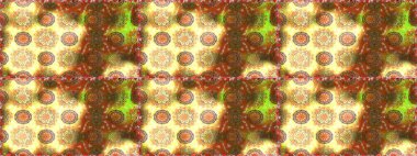 Tekstil tasarımı için geleneksel Raster çiçek buketi kahverengi renkli. Çiçeksiz desenli nakış işlemeli gelincikler ve vadi zambaklarıyla.