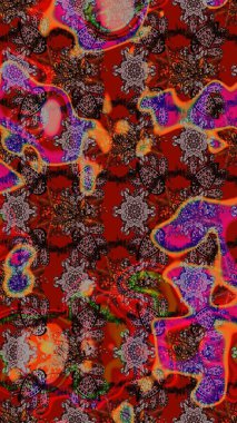 Küçük çiçekteki sevimli çiçek deseni. Kahverengi ve kırmızı renkte çiçekler.