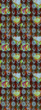 Raster illüstrasyonundaki çiçek desenli çizim. Renkli çiçekler.