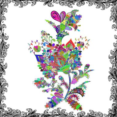 Renkli, pürüzsüz desen. Çiçek arkaplan. Çiçek duvar kâğıdı. Hoş renklerde sevimli tekstil şeklinde vektör çizimi. VECTOR. kaka.