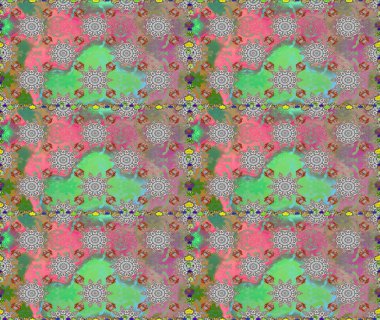 Raster illüstrasyonu. Güzel kumaş deseni. Küçük çiçekteki sevimli çiçek deseni. Güzel karalama çiçekleri olan kusursuz çiçek deseni..