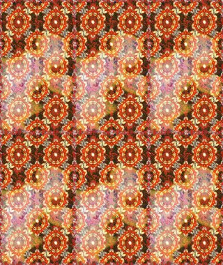 Damask arkaplanı tekerrür ediyor. Barok tarzında altın çiçek süsü. Turuncu renklerde altın element. Antika altın tekrarlanabilir duvar kağıdı.