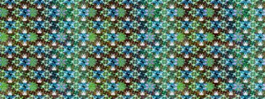 Raster illüstrasyonundaki çiçek desenli çizim. Yeşil renklerde. Güzel kumaş deseni. Raster illüstrasyonu.