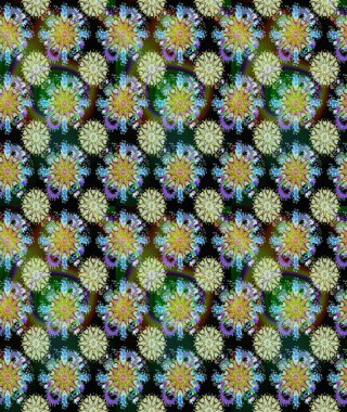 Tarafsız ve yeşil renklerde çiçekler. Hediye ambalaj kağıdı, tebrik kartları, posterler ve pankart tasarımı. Raster düz çiçekleri pürüzsüz desen.