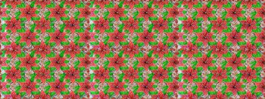 Düz Çiçek Elementleri Tasarımı. Renkli Bahar Temalı Kusursuz Arkaplan. Pembe ve yeşil renkli çiçekler. Güzel çiçek deseni..