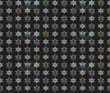 Çok renkli, zarif küçük çiçekler ve gri renkli komik böcekler, raster desen, illüstrasyon.