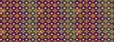 Raster illüstrasyonu. Mor renklerde. Mor renkte mor papatya deseni.