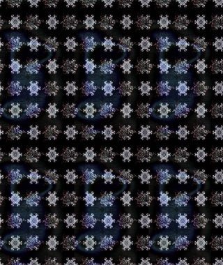 Raster deseni. Bahar çiçekleri dallı desen, siyah renkler çiçekli siluet..