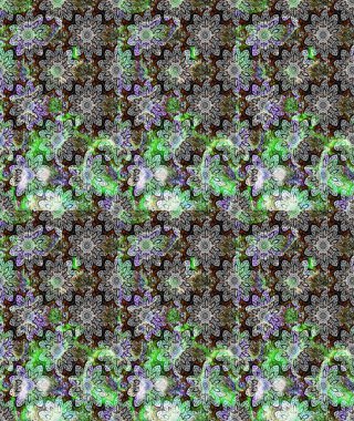 Raster illüstrasyonu. Çiçek desenli eskiz, darbeler, sıçramalar, yaz çiçekleri. Gri renkli çiçekler.