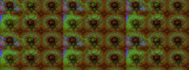 El çizimi. Çiçekli, yapraklı, çiçek desenli eskiz. Raster illüstrasyonu.