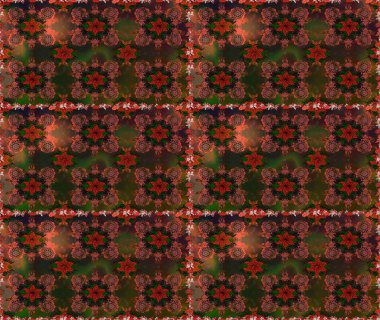 Kahverengi ve gri renkli çiçekler. Düz Çiçek Elementleri Tasarımı. Sevimli çiçek raster deseni. Renkli Bahar Teması Kusursuz Arkaplan.