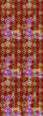 Soyut etnik raster çizim kalıbı. Çiçekler. Vadinin renkleri.