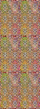 Renkli Bahar Temalı Kusursuz Arkaplan. Kahverengi ve bej renkli çiçek buketi suluboya. Raster illüstrasyonu. Düz Çiçek Elementleri Tasarımı.